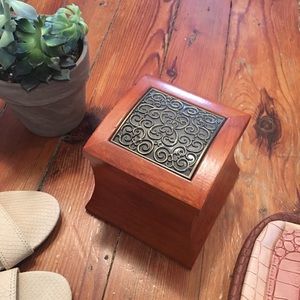 Gorgeous Wooden Jewelry Box with Iron Design